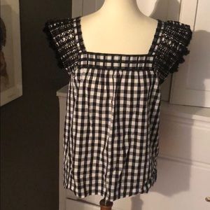 Cotton black and white top